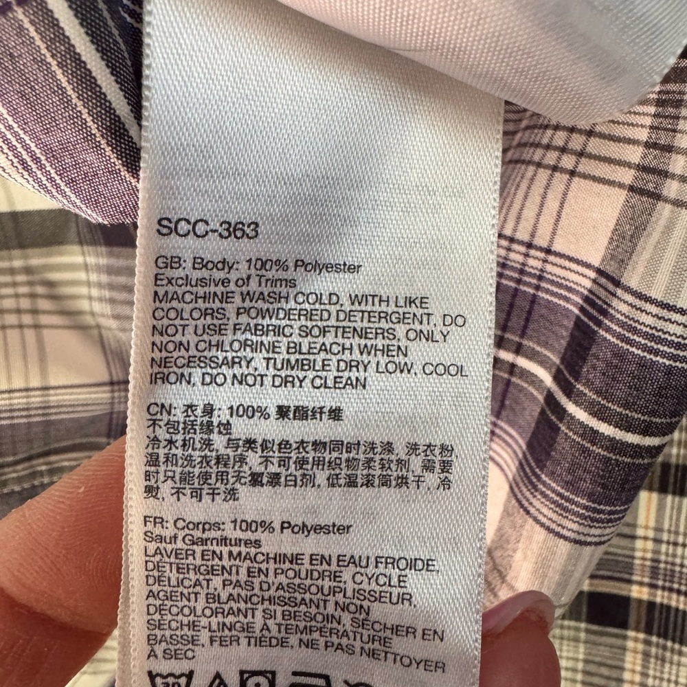 Marmot Plaid Button Down Shirt L Purple Gray Hiking Gorpcore Outdoor Tech Camp - Picture 6 of 6